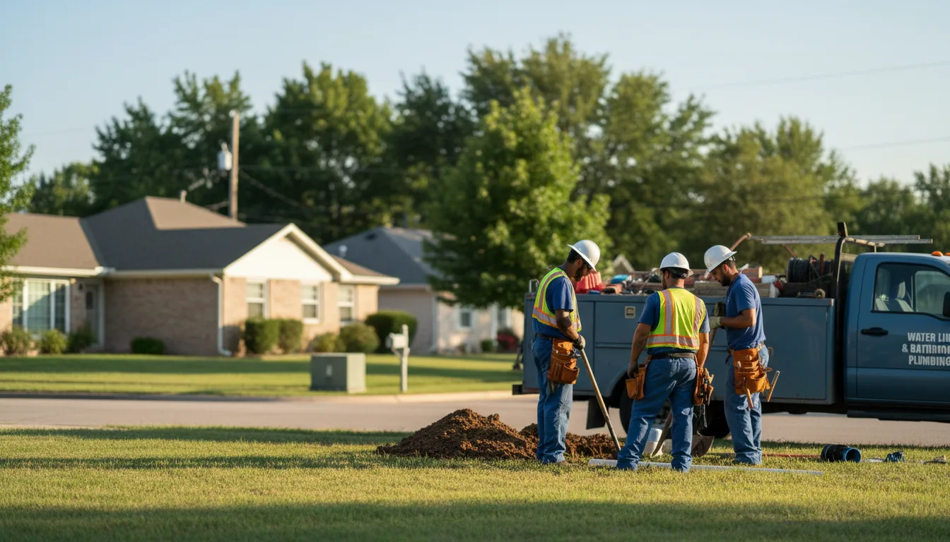 Residential water line and bathroom plumbing service in Gordonville, TX